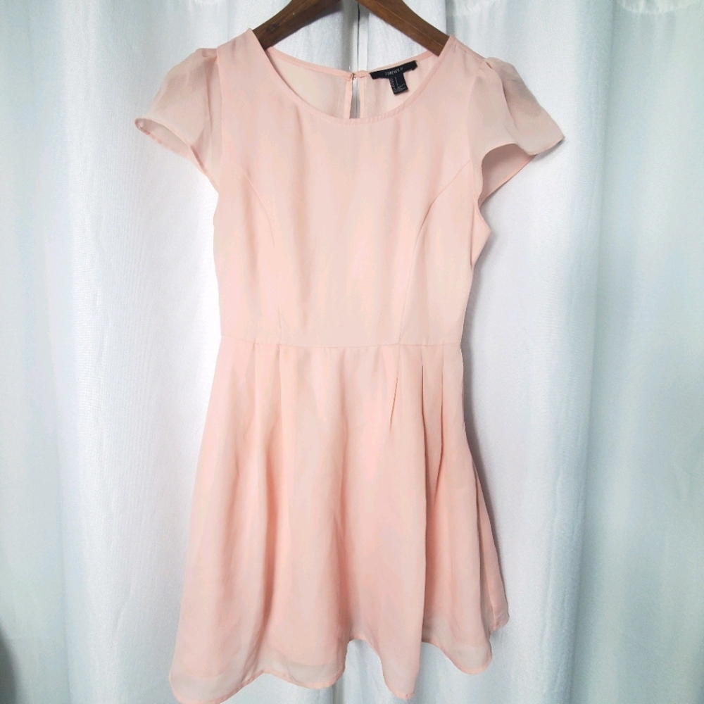3 / $15 Blush Pink Sheer Layer Spring Summer Dress